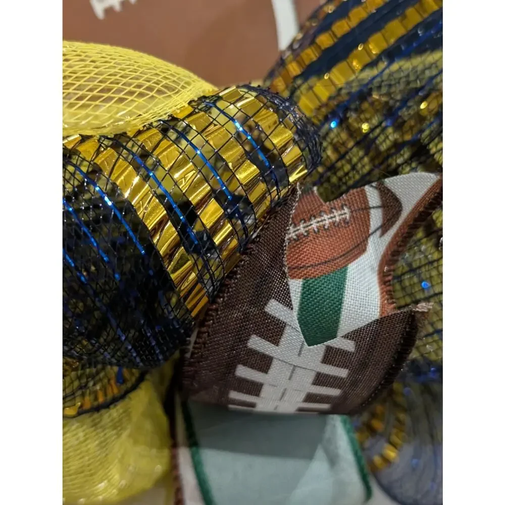 Notre Dame Fighting Irish Handmade Football Wreath GameDay Front Door Decor